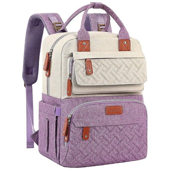 Handbags - Diaper Bag Backpack, Baby Nappy Diaper Bag, Large Unisex Baby Bags Purple